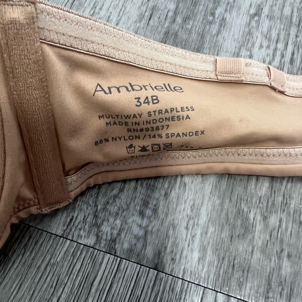 Ambrielle Nude Strapless Bra Size 34B - Picture 3 of 3